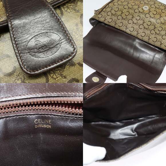 CELINE C Sulky Shoulder Bag Pvc Beige Gold - Picture 11 of 12